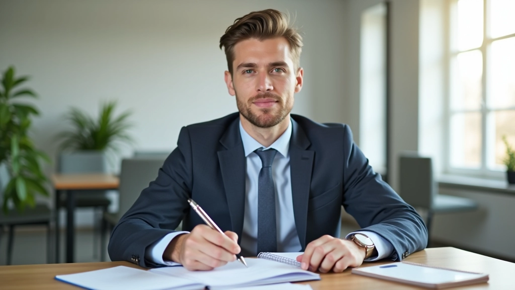 Personne travaillant à un bureau organisé avec planificateur et stylo